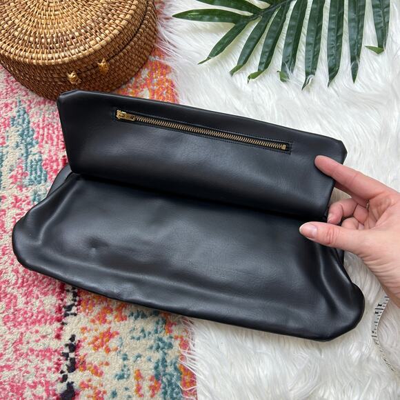 Vintage Black Faux Leather Clutch - Picture 3 of 6